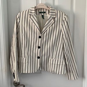1990’s Lauren Ralph Lauren Pinstripe Black & White Blazer